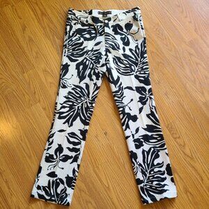 RALPH LAUREN BLACK LABEL SLIM PALM FLORAL PRINT PANTS PREPPY ANKLE FLARE sz 2